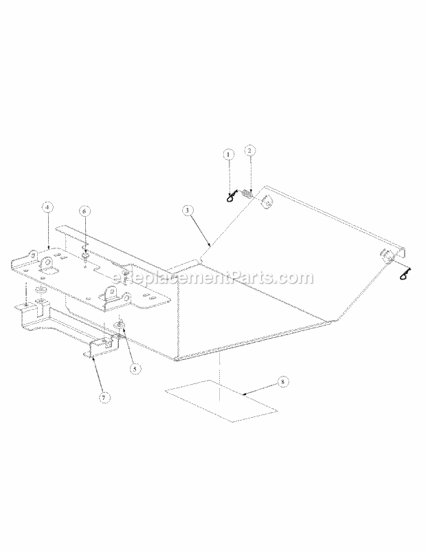 Floor Panel Assembly Diagram and Parts List for M54-KH 53BB5B8W750-25-HP Cub Cadet Lawn Tractor